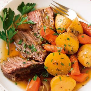 Oven Roasted Meat with Potatoes and Carrots