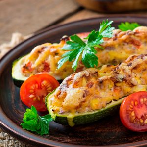 Stuffed Italian Zucchini with Puree